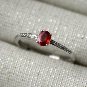 Minimalist Red Sapphire Gem Stone Birthstone Ring